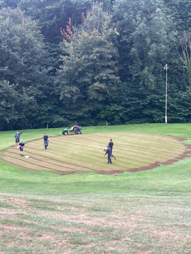 Maintaining the golf greens
