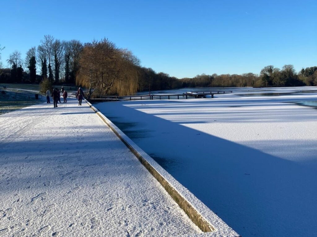 Walking by a frozen lake